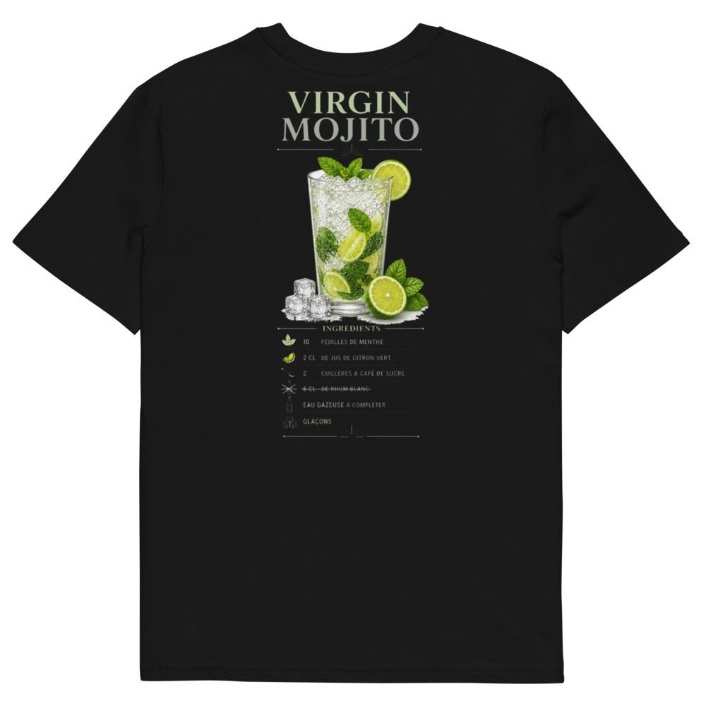 T-shirt Virgin Mojito — le cocktail et sa recette, tee noir